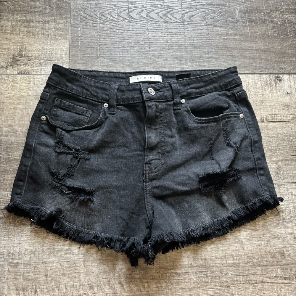 Eunina high rise Black Distressed Women's Shorts